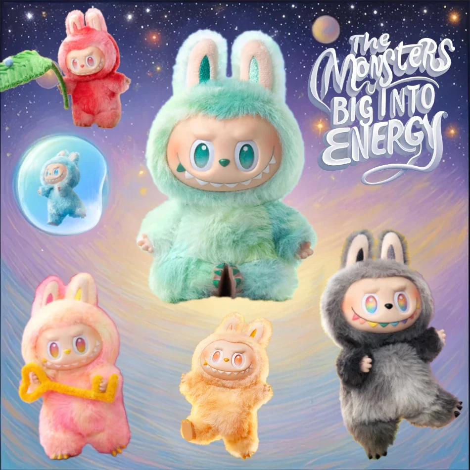 

New1:1 Labubu V3 The Monsters Big Into Energy Series Vinyl Pendant Blind Box Kawaii Doll Keychain Decor Gradient Color Kid Gifts
