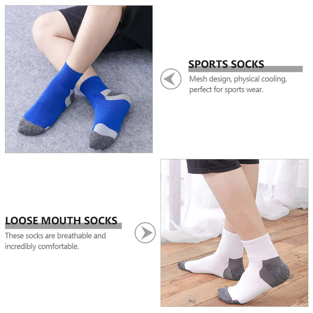 5 أزواج من الجوارب الرياضية القطنية للتبريد البدني المسامي، جوارب مريحة مضادة للاحتكاك للبالغين، ملابس رياضية للجري وركوب الدراجات