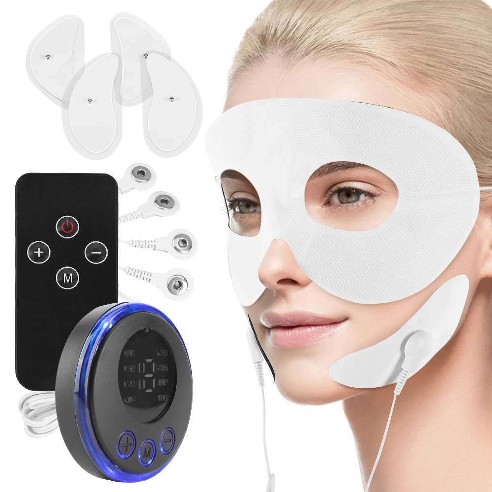 EMS Facial Massager Facial Lifting Device USB Charging Face Tightening Tool 8 Modes 19 Levels Anti-Aging Beauty Device for Women