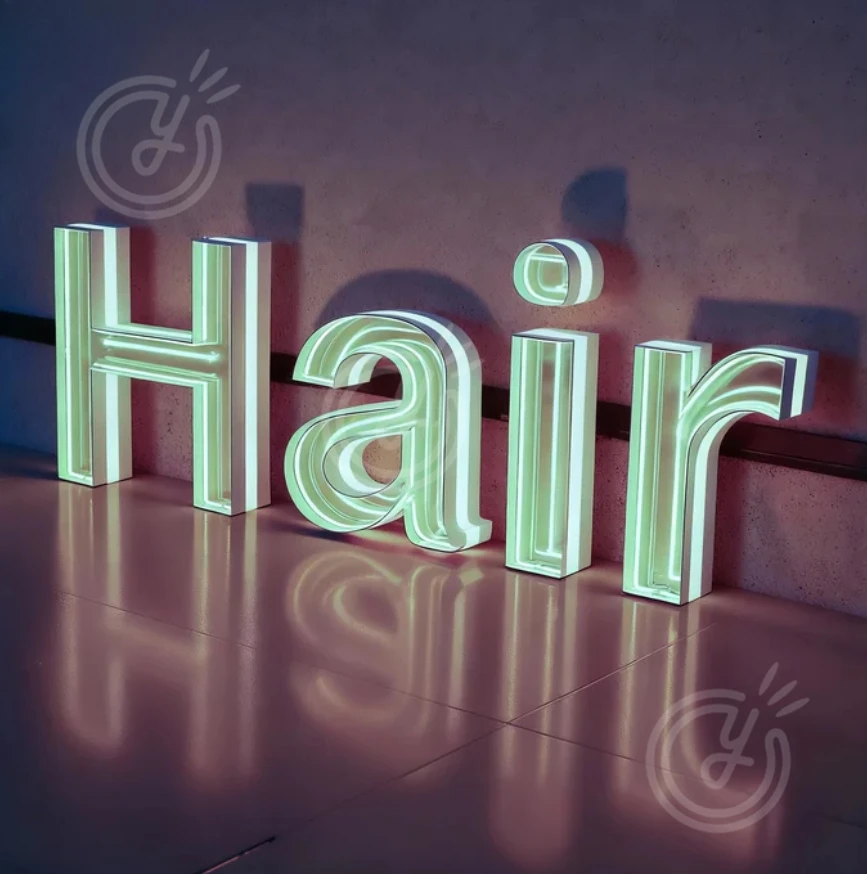 رسائل إلى الحائط مخصص 3D إنفينيتي مرآة تسجيل التصميم الشخصي لافتات الإعلان علامة الاكريليك مصباح ليد لافتة الأعمال