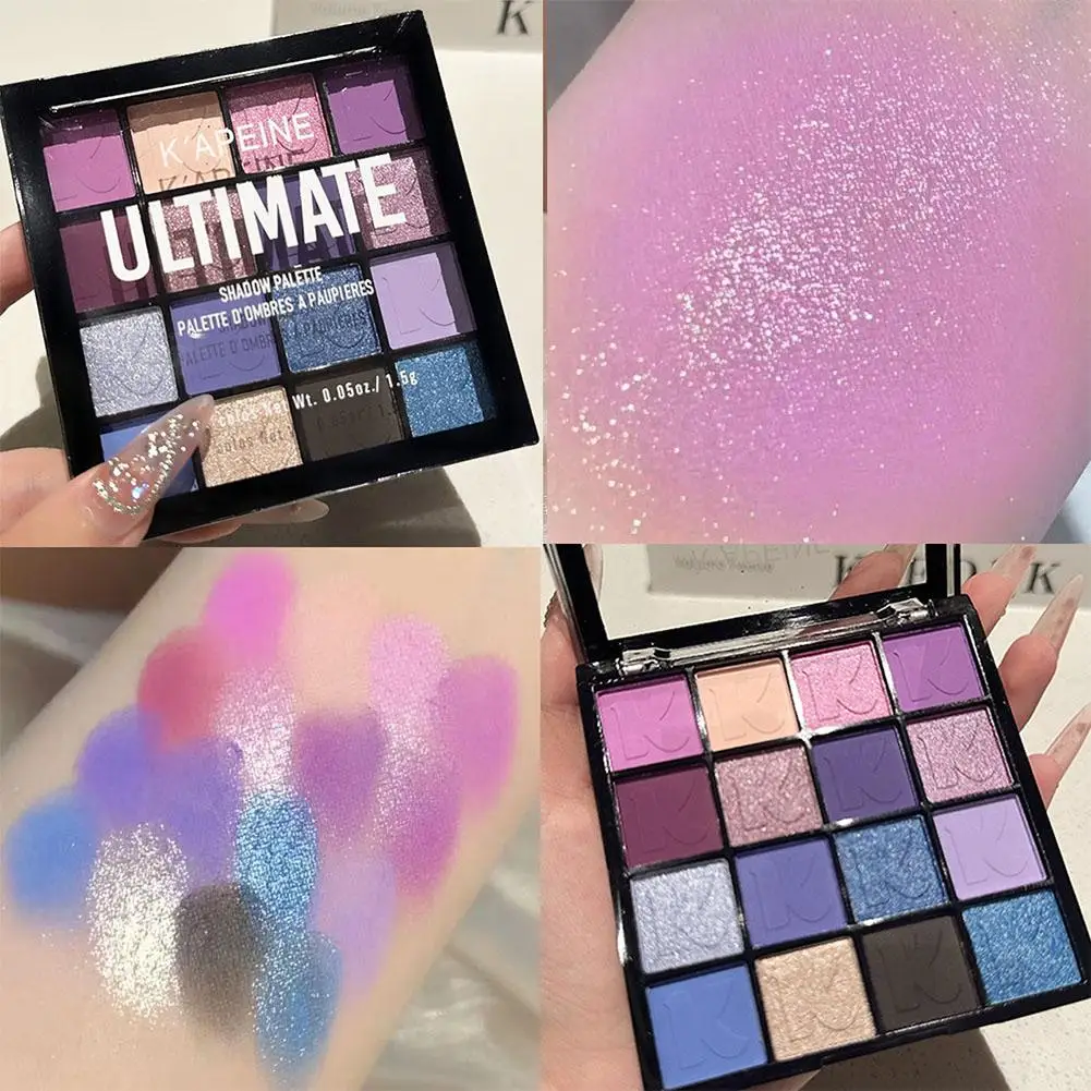 Paleta de sombra de ojos de 16 colores, brillo mate nacarado, sombra transparente, fácil espíritu, verde, polvo para brillo de ojos, delicado P2C7