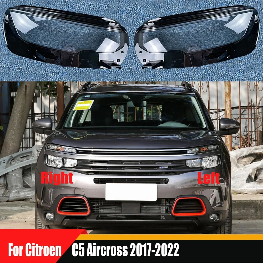 

For Citroen C5 Aircross 2017-2022 Headlamp Cover Transparent Mask Lamp Shade Headlight Shell Lens Replace The Original Lampshade