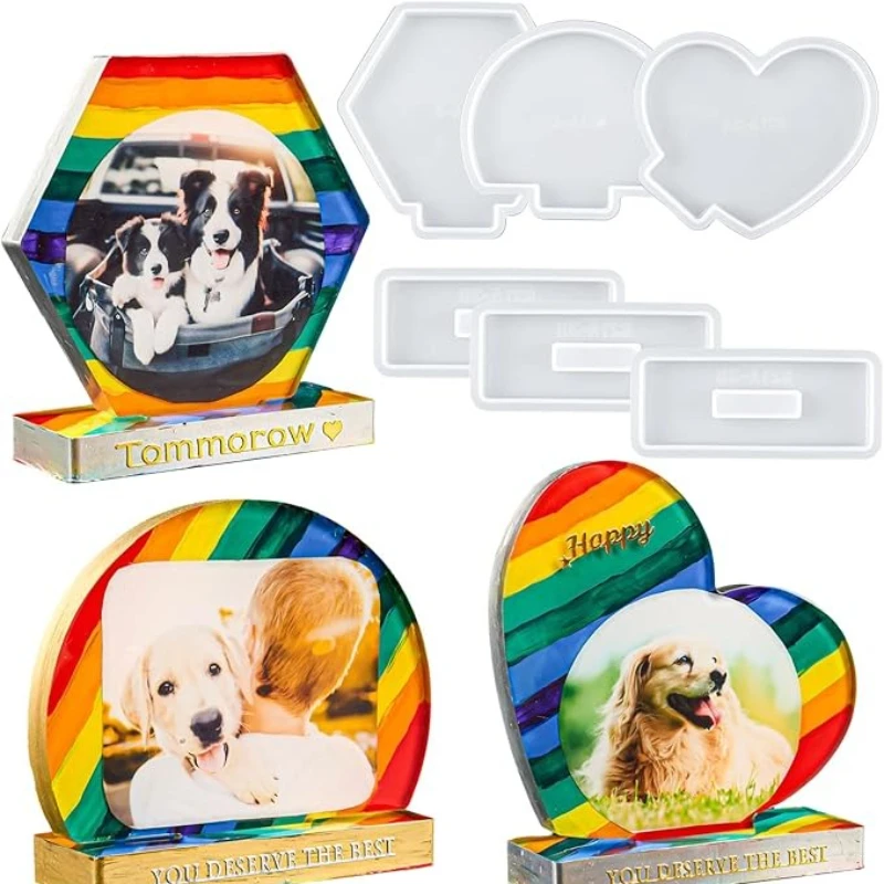 

Мемориальная фоторамка для домашних животных, силиконовая форма, смоляная фоторамка, формы для литья эпоксидной смолы, украшения на память «сделай сам», подарки для родителей домашних животных