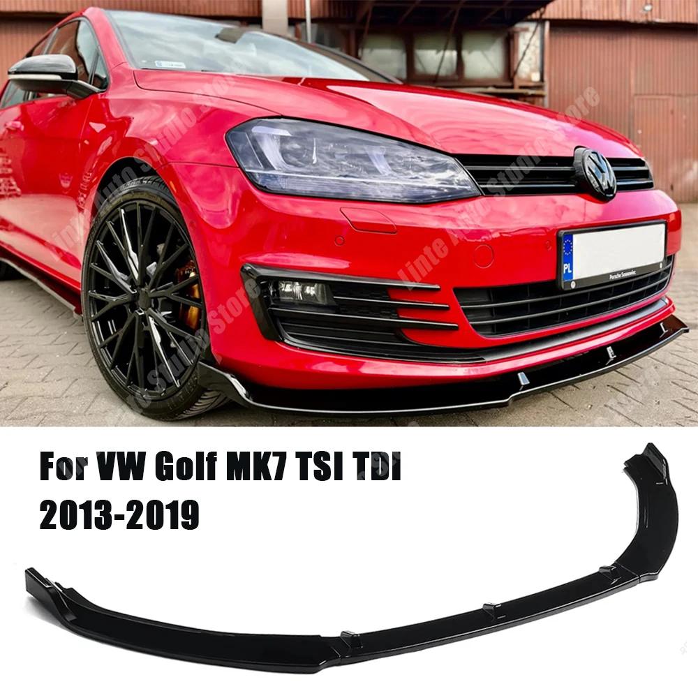 Car Front Bumper Diffuser Splitter For VW Volkswagen Golf 7 MK7 TSI TDI Hatchback/Variant 2013-2019 Deflector Spoiler Lip Trim