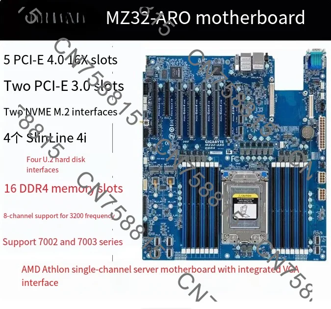 Supports 280W 7H12/7R32/7T83, for Gigabyte MZ32-AR0 PCI-E4.0 motherboards, tested before shipping