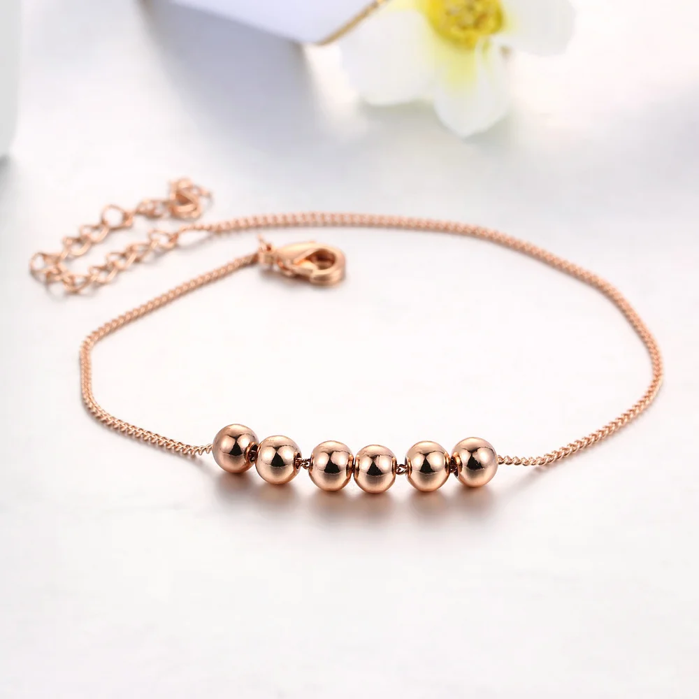 String Together The Happiness Rose Gold Color Link Chain Charm Bracelet Jewelry Top Quality ZYH083 ZYH205