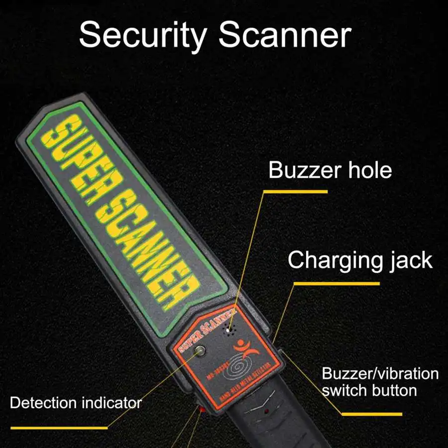 Handheld Security Metal Detector High Sensitivity Metal Detecting Detect Alarm Vibration Search Metal Finder Tool MD3003B1