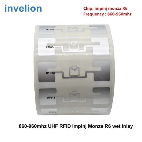Imagen 2 del producto Número de serie impreso EPC ID Etiqueta RFID UHF Impinj de largo alcance 840-960Mhz similar con Smartrac Dogbone Impinj MONZA R6 Chip de sincronización