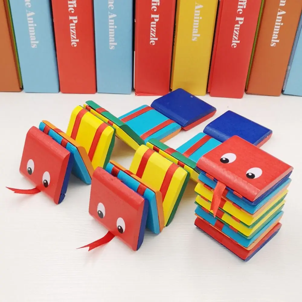 Nostalgic Wooden Flip Folding Snake Infinite Flip Colorful Puzzle Early Early Education