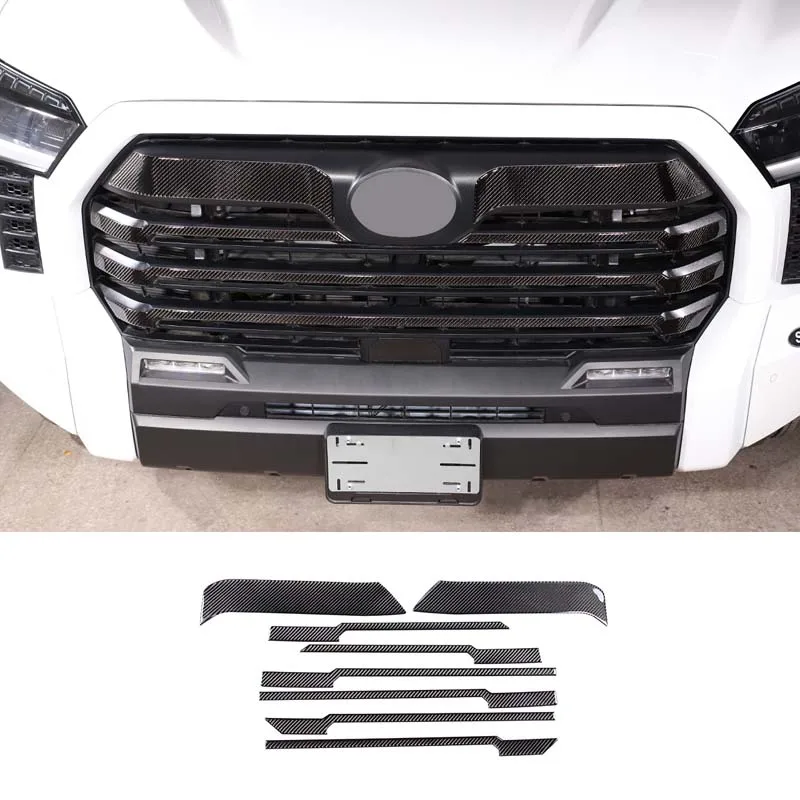 

For 2022-2023 Toyota Tundra soft carbon fiber car styling front grille decorative sticker car exterior protection accessories