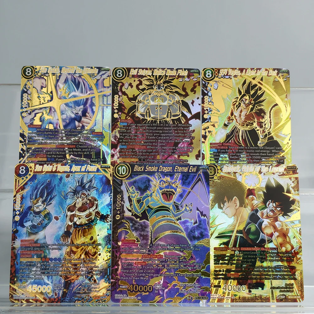 Carta de Juego de Anime Dragon Ball Super Masters: Bardock SS4, Vegito, Son Goku, Gohan, Saiyajin Malvado, Dragón de Humo Negro (Hecho a Medida)