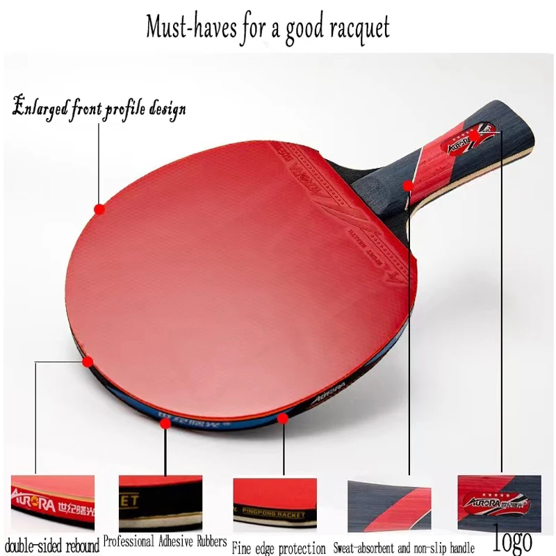 5002 Pro Table Tennis Racket Long Handle FL CS Handle Single Set