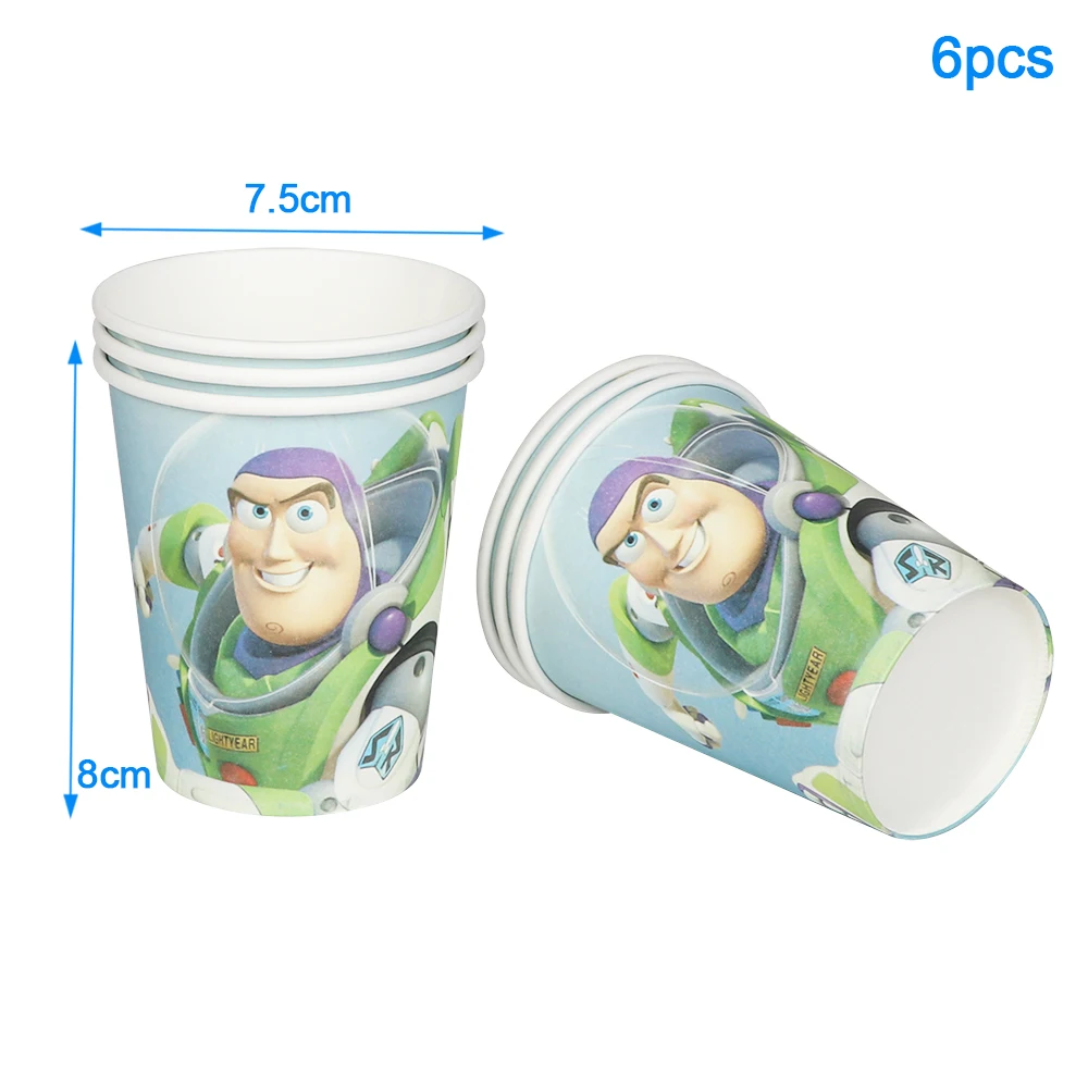 Disney Toy Story Baptism Boys Birthday Party Decorations Buzz Lightyear Paper Cups Plate Napkin Disposable Tableware Baby Shower