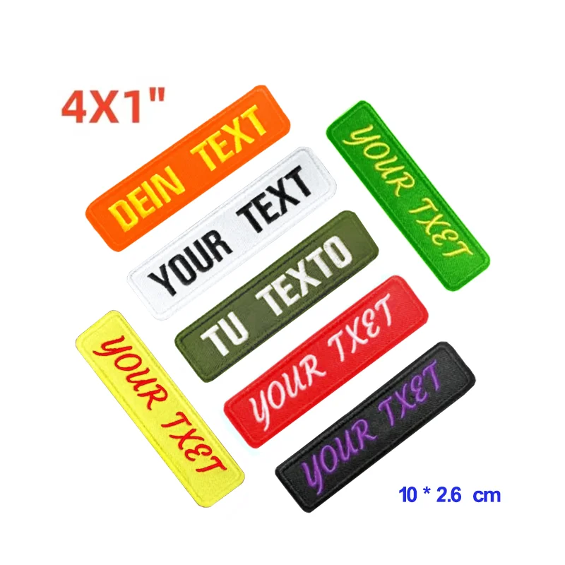 Custom Embroidery Iron on Name Patch 4*1 ''  Personalized Military Number Tag Customized Logo ID For Multiple Clothing Bag Vest