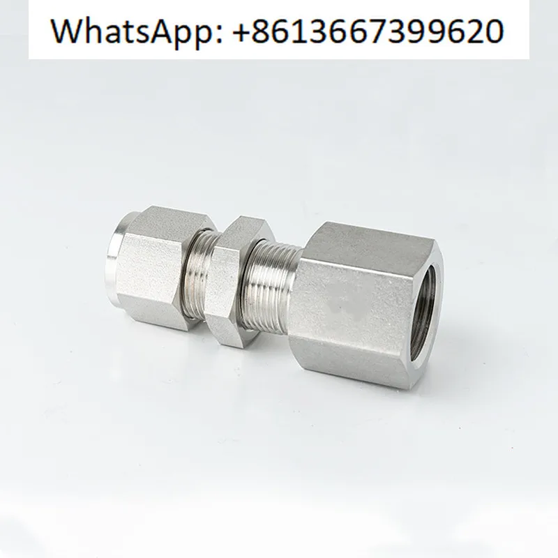 

316L stainless steel internal thread bulkhead card sleeve connector card sleeve internal thread plate pipe connector NPT1/4