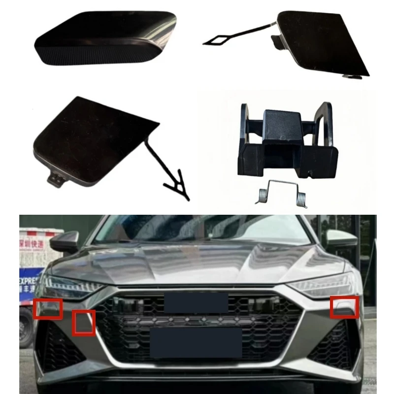 

Car Headlight Washer Cap Front Tow Hook Cover for Audi A6 C8 S6 RS6 A7 S7 RS7 2019-2025 Base Bracket Auto Accessories