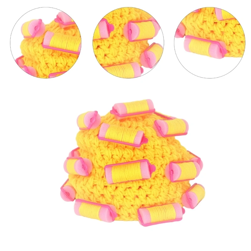 Y1UB Fashion Curler Hat for Women Funny Knit Curly Hair Hat Theme Party Accessory