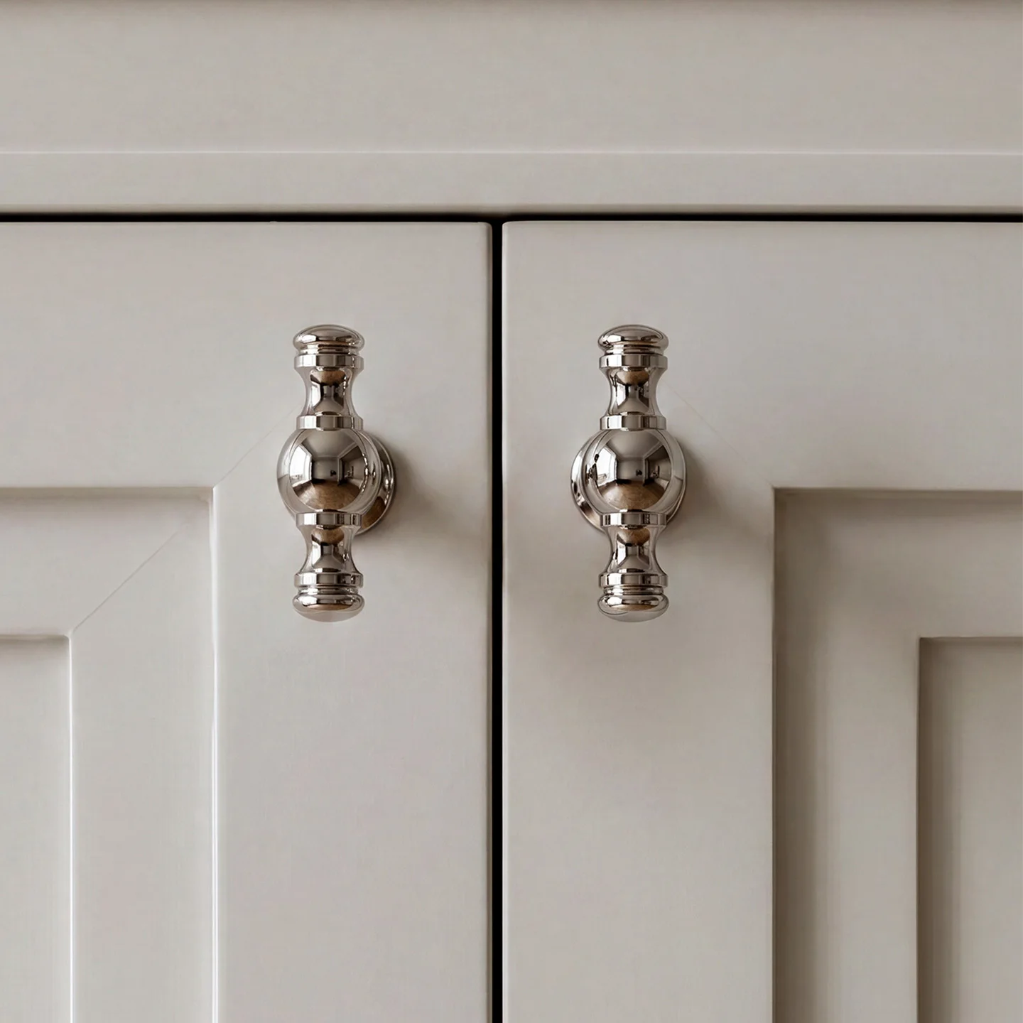 SAILANKA Solid Brass Furniture Handles Bright Nickel Cabinet Door Handles Wardrobe Drawers Dressing Tables Kitchen Pulls