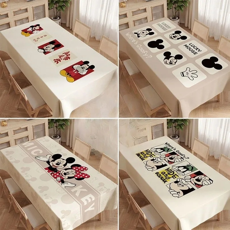 Anime novo mickey minnie toalha de mesa impermeável oilproof padrão dos desenhos animados retangular mesa de jantar tapete de chá doméstico