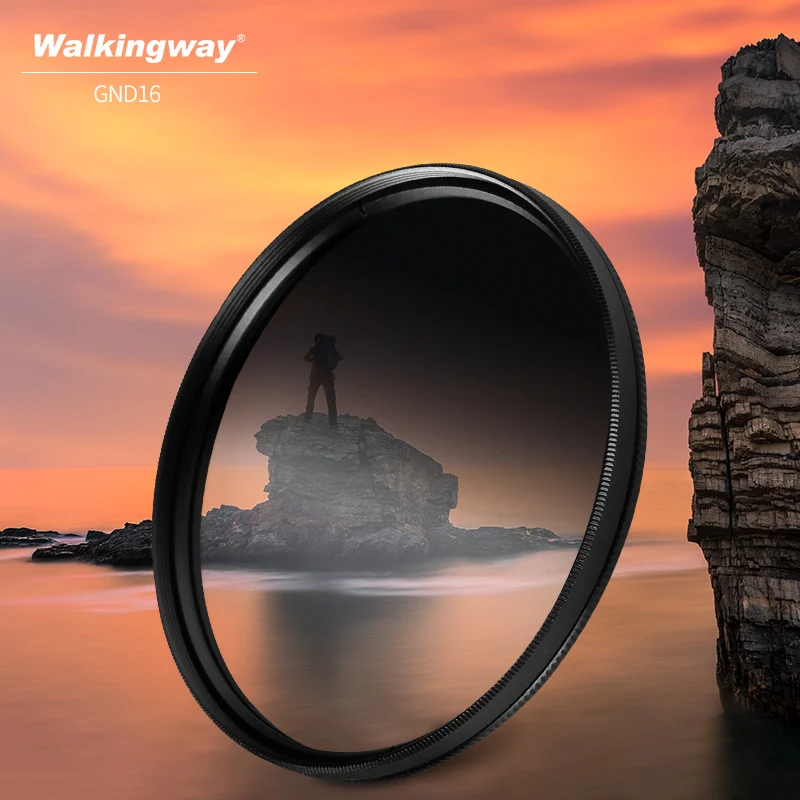 Walkingway Round Lens Filter GND16  HD 4Stops Optical Glass Soft Gradient with Coating 49mm 52mm 55mm 62mm 67mm 72mm 77mm 82mm