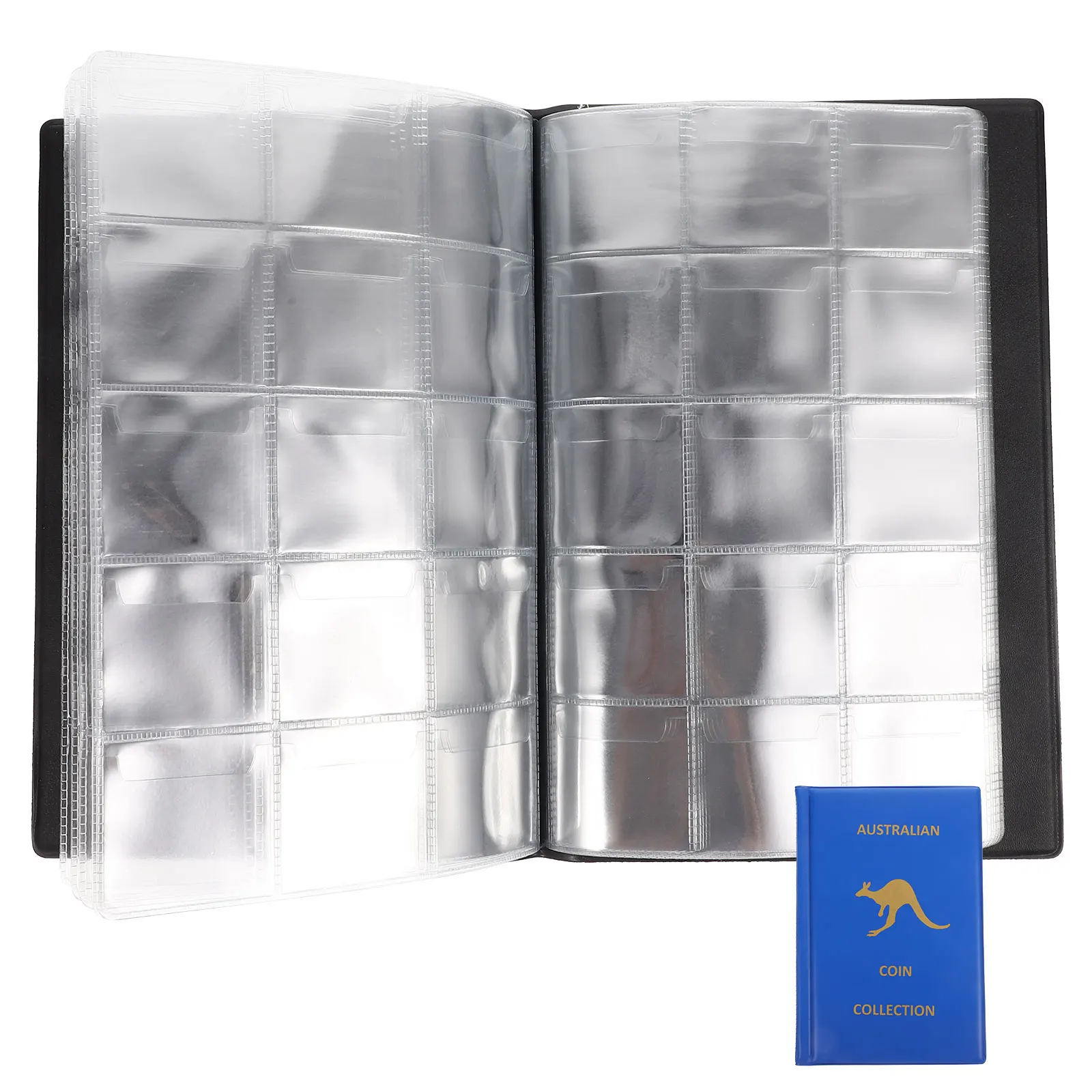 

Coin Collection Album Portable PU PVC Material Holder Binder Storage Book Collecting Token Medal Badge