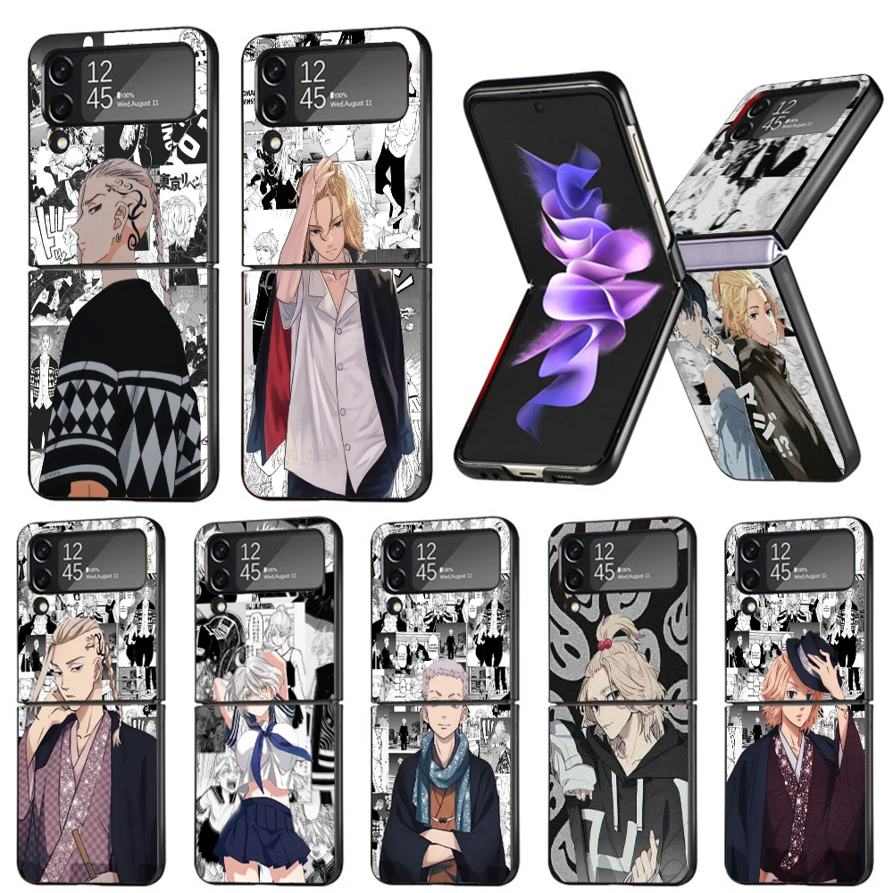 Anime Tokyo Aevengers Phone Case For Samsung Galaxy Z Flip6 5G Flip5 Flip4 Flip3 ZFlip 6 3 4 5 Hard PC shockproof Back Cover