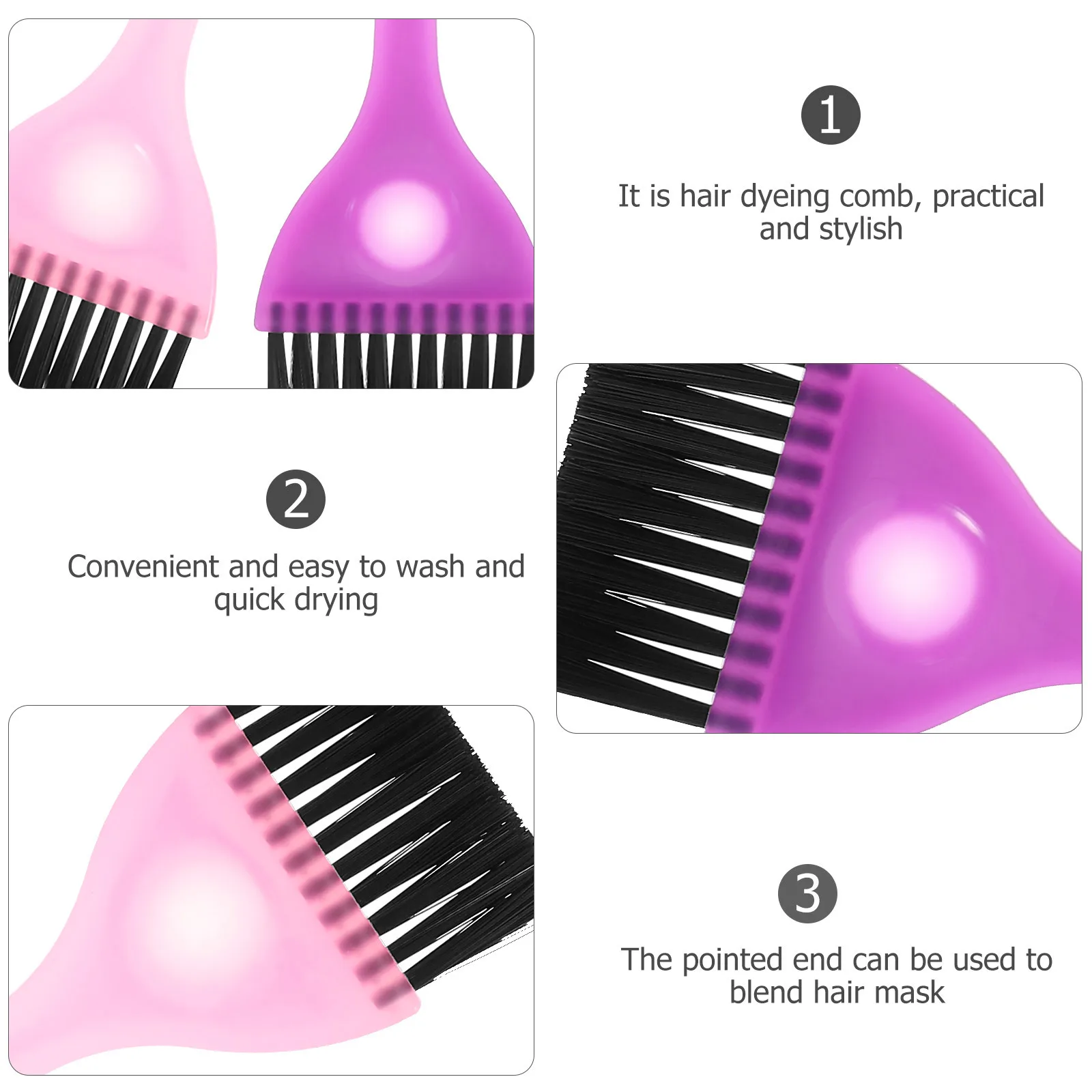 

5Pcs Hair Coloring Comb Professional Hairdressing Comb Pointed Handle for Precise Coloring Mask Application At Home Salon
