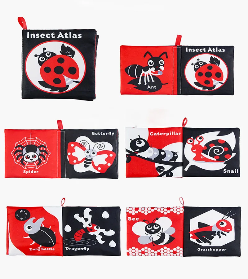 Baby Cloth Books Soft Baby Book Early Development Sensory Toys For Babies From 0 36 Month Black White Colorful Book Crib Toy