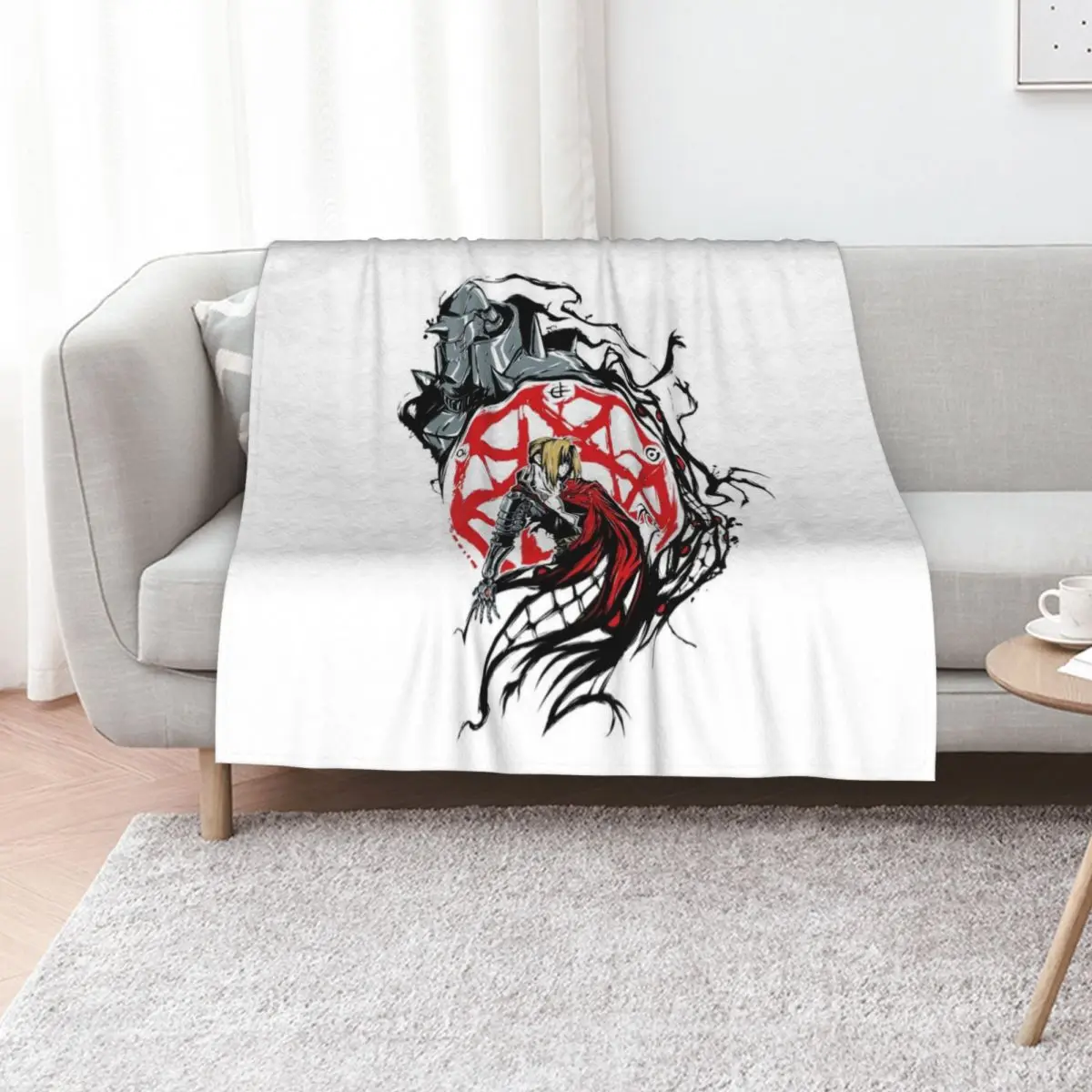 

Fullmetal Alchemist brotherhood Anime Throw Blanket Soft Warm Blanket Gift for Men Women Adults