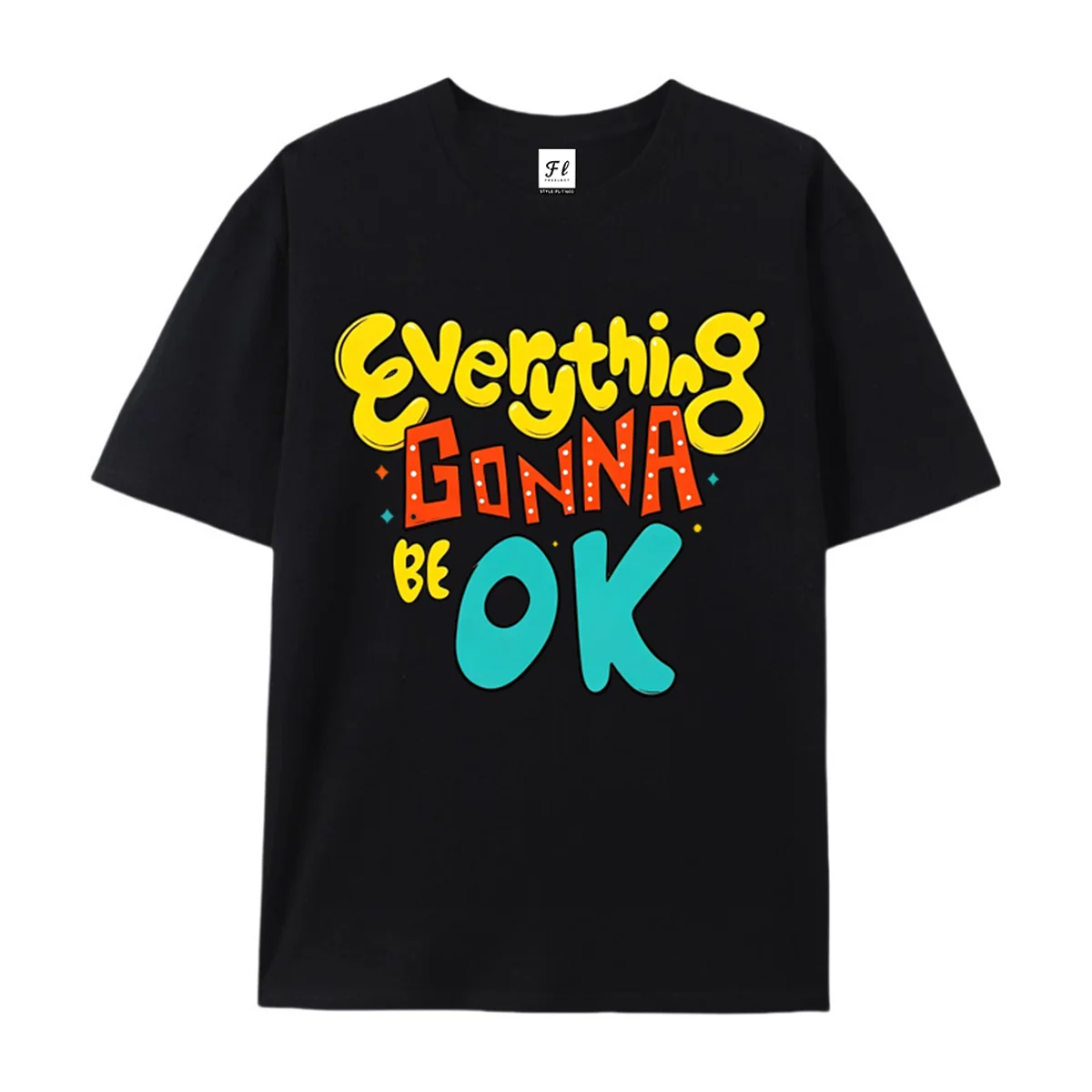 Cute Hand Drawn Letter Graphic T Shirt Unisex Summer O Neck Short Sleeve Colorful Slogan Text Print Soft Cotton Tees For Men