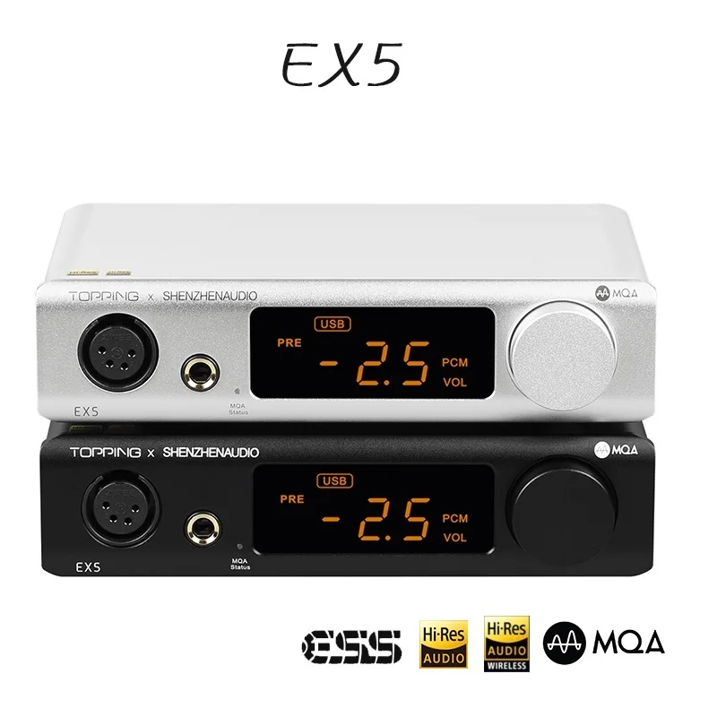 Top EX5 MQA DAC Headphone Amplifier ES9038Q2M*2 Bluetooth 5.0 Decoder with Remote Control