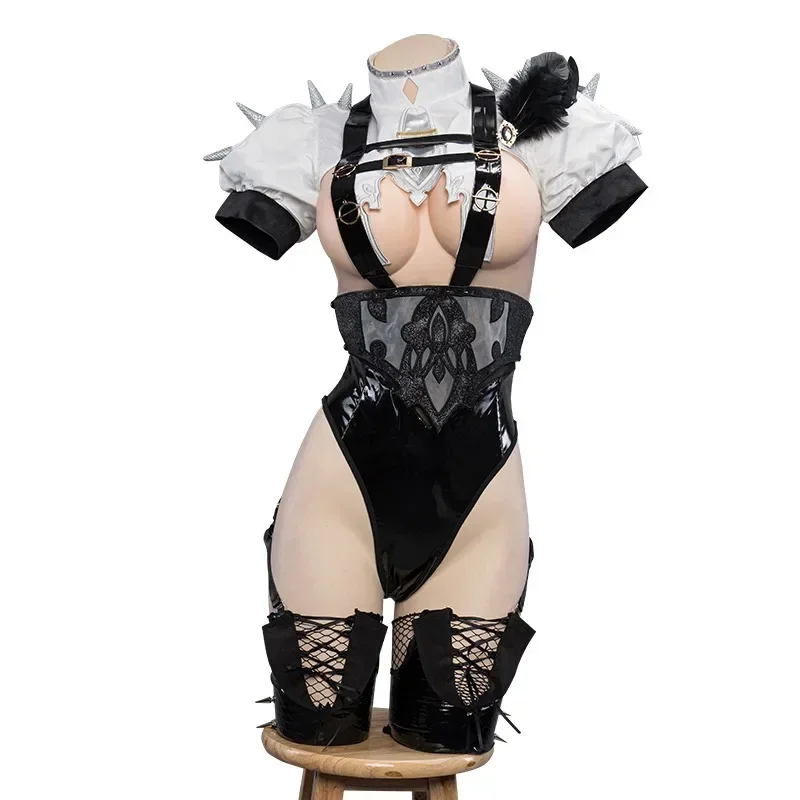 Game NieR YoRHa No.2 Type B Sexy Cosplay 2B Cosplay Leather Outfit Wig Prop Halloween Carnival Role Play Outfits Party Adult