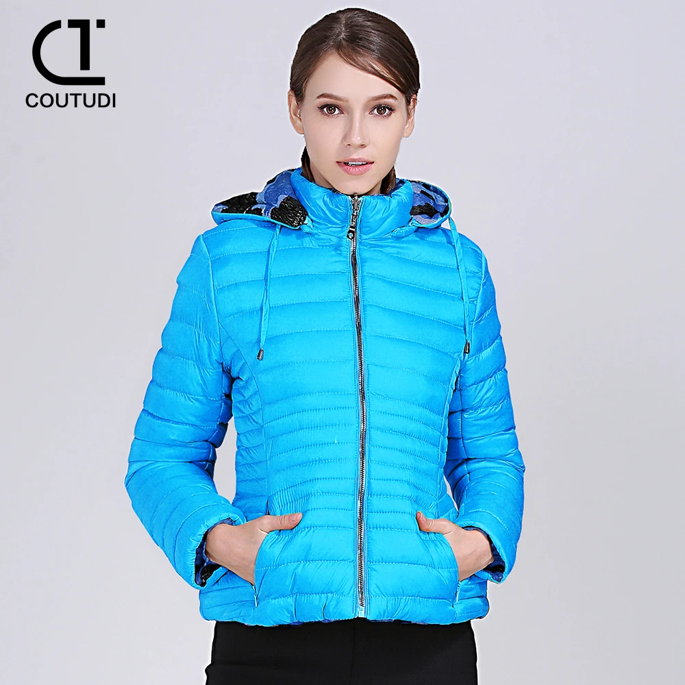 COUTUDI-Two-sided Coat for Women, Loose Parkas, Female Windbreaker, Sports Jackets, Winter Outwear, Plus Size