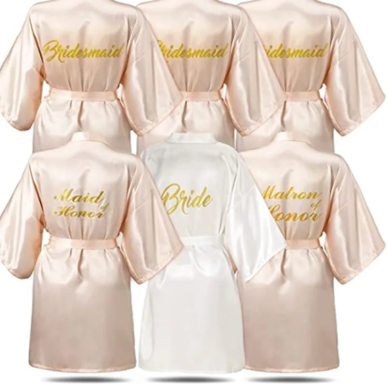 6 bridesmaid robes wedding bridal gown honor maid gown wedding gown bridal party gift, pink