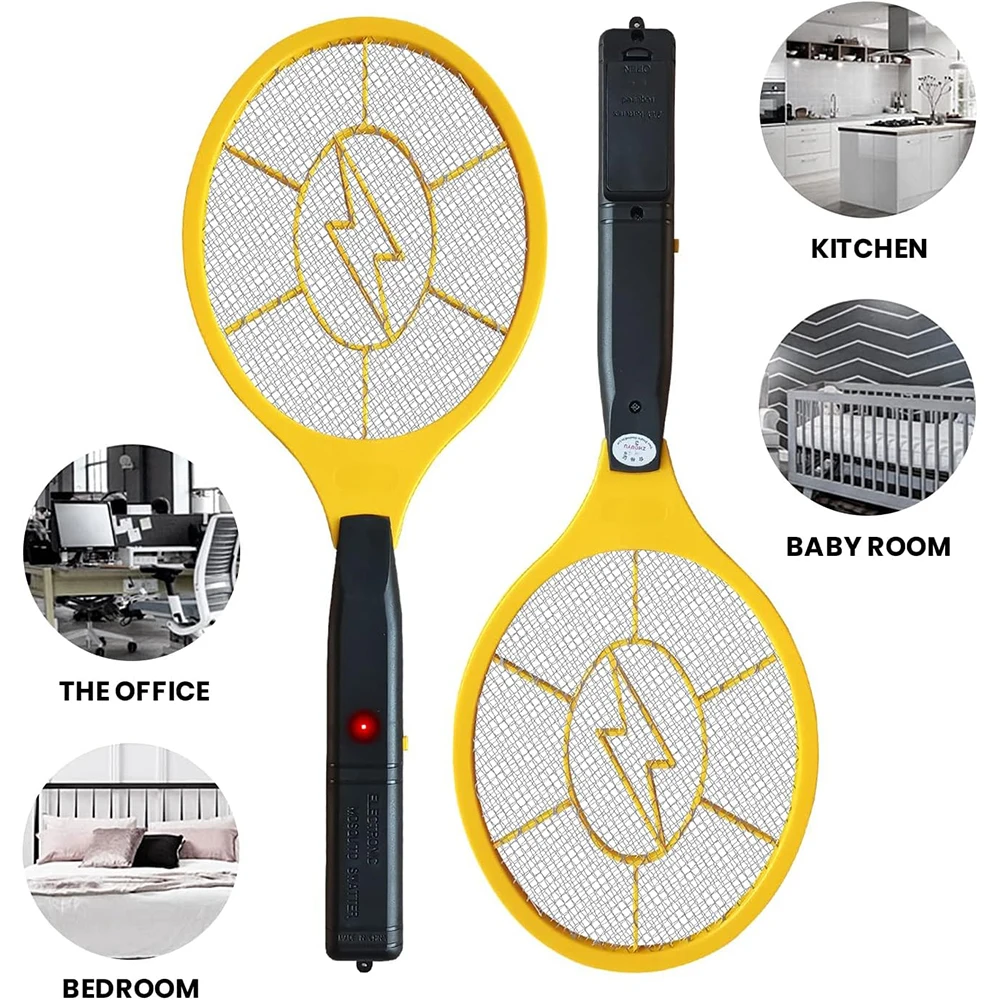 Electric Fly Swatter Bug Zapper Battery Operated Flies Killer Indoor & Outdoor Pest Control Mosquito and Insect Catcher Racket