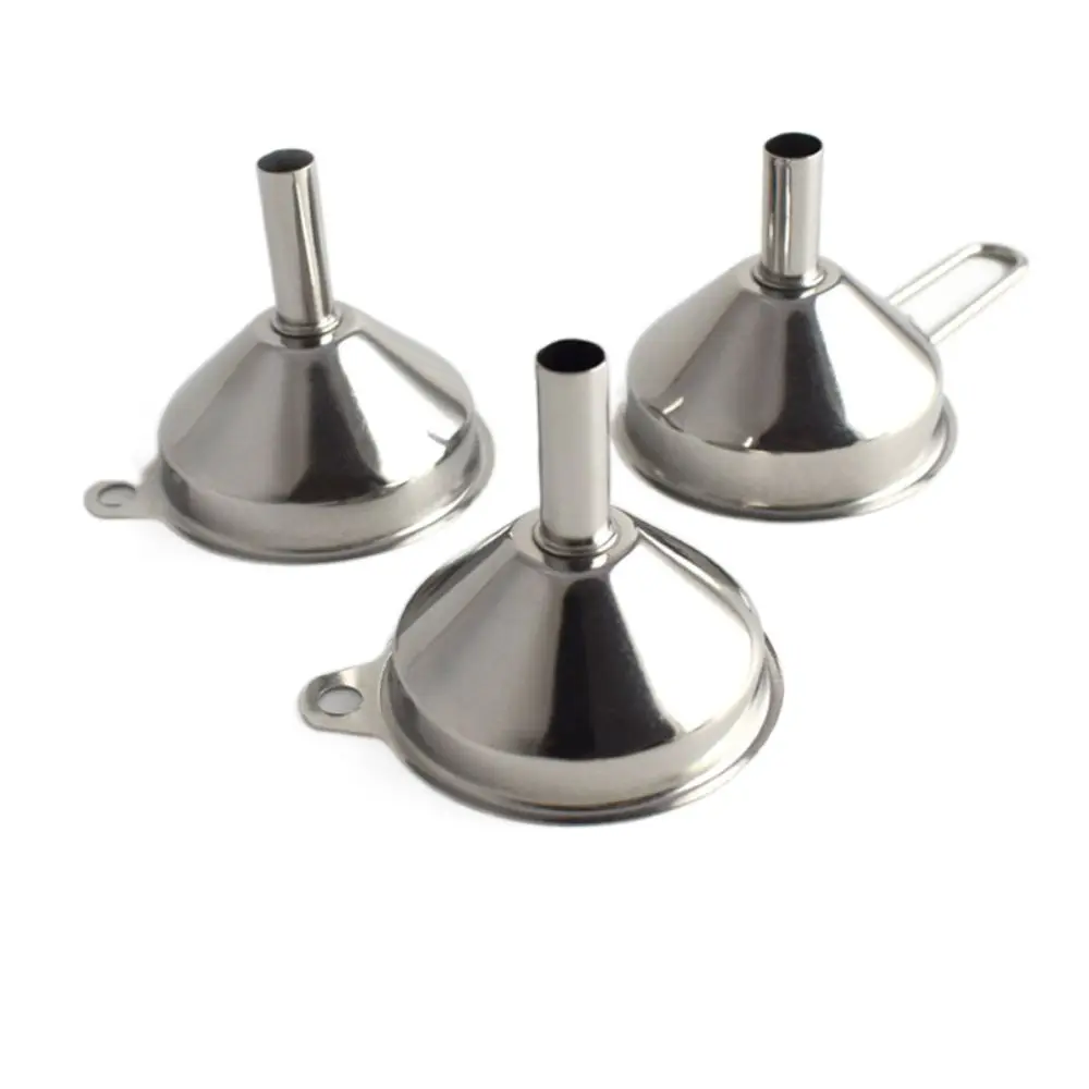 Stainless Steel Kitchen Funnels Food Grade Metal Funnels with Handle for Filling Bottles Small Funnels for Essential Oil Spices