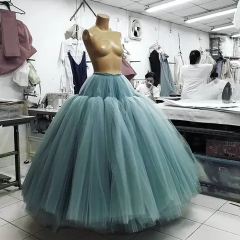 Puffy Big Volume Long Tulle Skirts Bridal Skirts Handmade Maxi Skirt Women Skirts For Stage Show Real Image