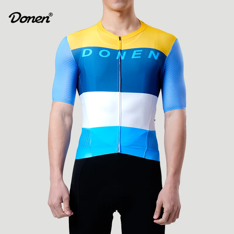 

DONEN велосипедные шорты с джерси и рукавами, солнцезащитный крем, дышащий, быстросохнущий, впитывающий влагу, для мужчин и женщин, дорожный спортивный топ для горного велосипеда