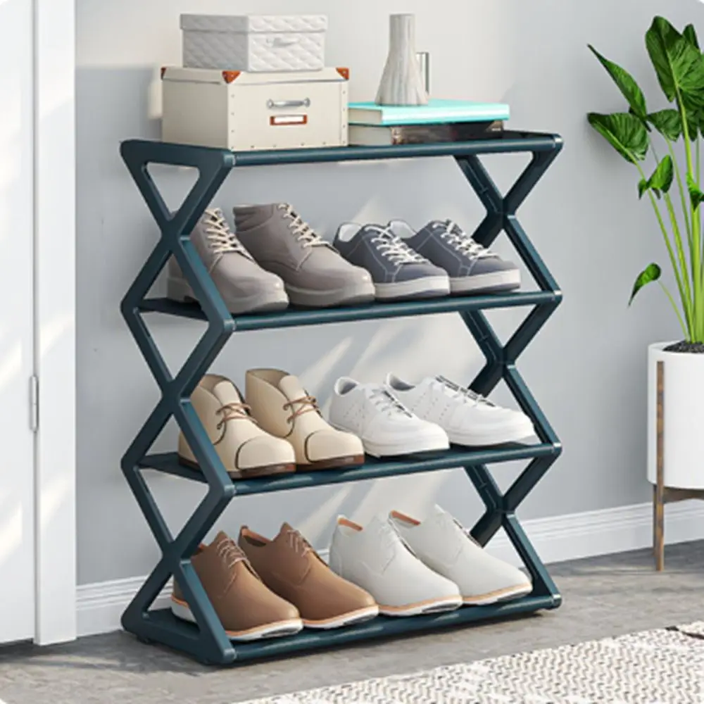 Steel Pipe X-Shaped Shoe Rack Dustproof Waterproof Assembly Shoecase Removable Multi-layer Shoes Storage Cabinet Students