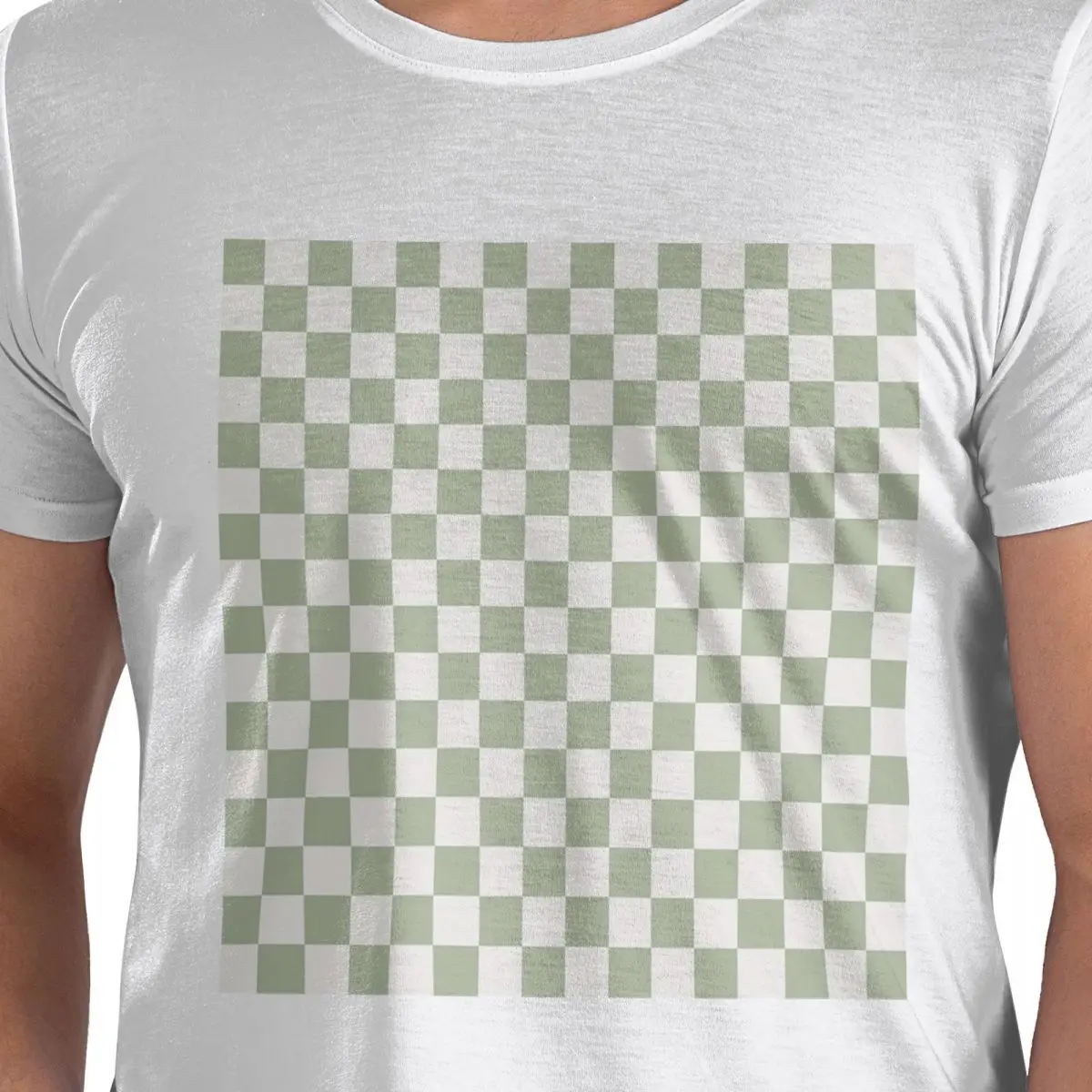 

Футболка из 100% хлопка с шахматной доской в мини-клетку, мужские модные футболки, мужские футболки с круглым вырезом и коротким рукавом, S-6XL