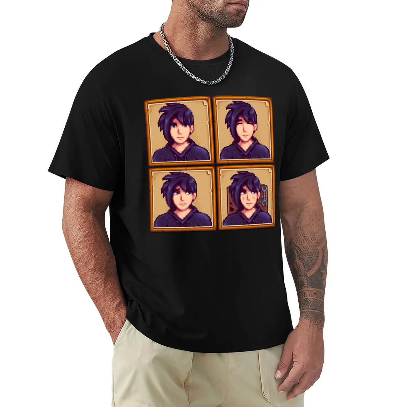 

Stardew Valley - Sebastian T-Shirt oversizeds anime man clothes topping mens big and tall t shirts