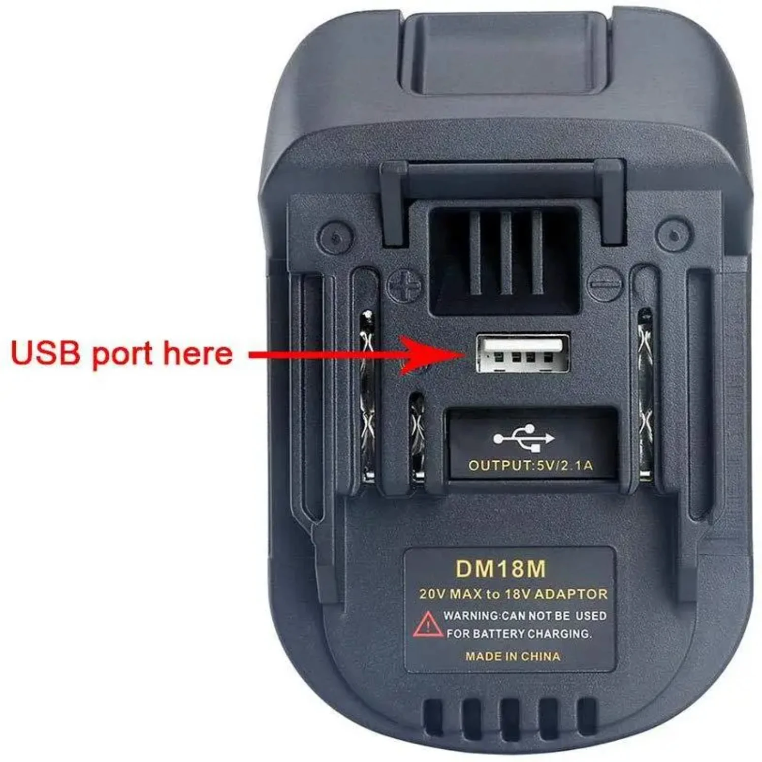 

DM18M Battery Converter Adapter for 18V Lithium-ion Power Tools Convert 18V or 20V Lithium-ion Battery