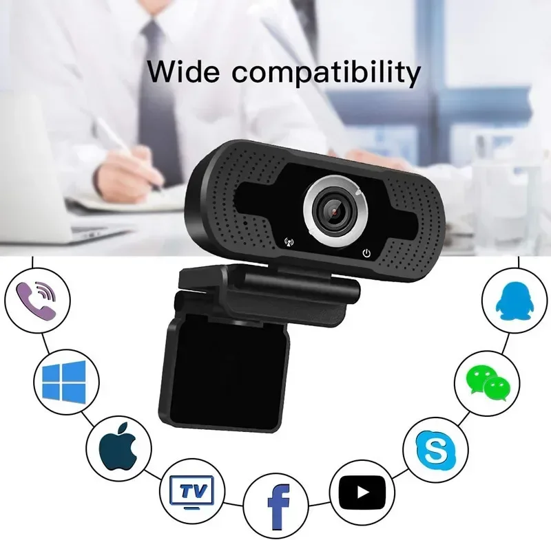 ZLRLMHY 1080P Network Camera with Microphone Suitable for PC, Mac, Camara Network Camera, Laptop, Desktop, YouTube, Skype, USB