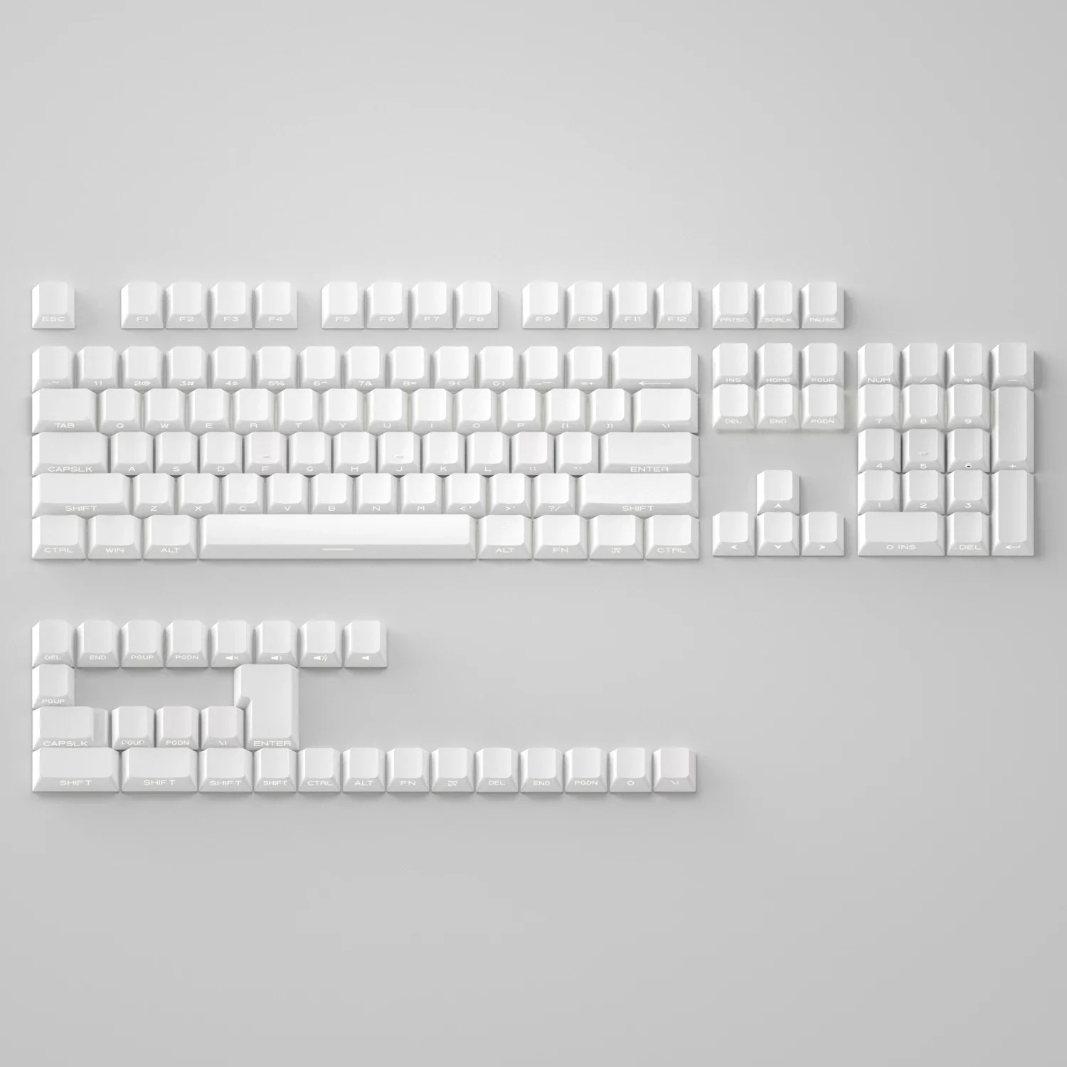 PBT Keycaps 130 Keys Black White Color Side Print Dye Sublimation Cherry Backlight Mechanical Keyboard AULA F75 Mad 60 Mad 68