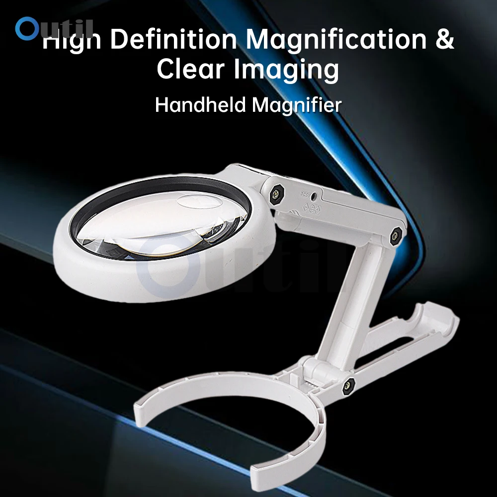 

LED Folding Light Magnifier Portable 5X 11X Magnifying Glass Handheld Foldable Loupe Magnifying For Book Newspaper Reading Tool