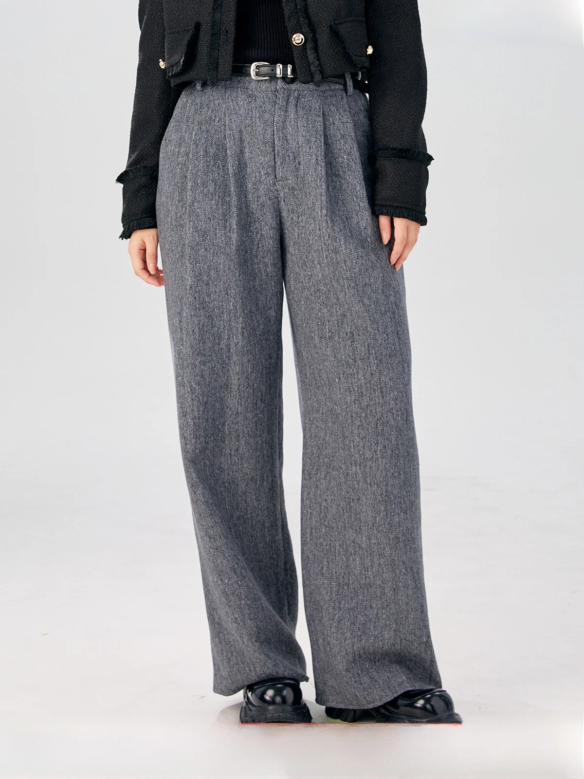 

Широкие брюки в пол для женщин больших размеров, осенне-зимняя новинка, простые и универсальные, бренд GW, для повседневной носки, из полиэстеровой смеси