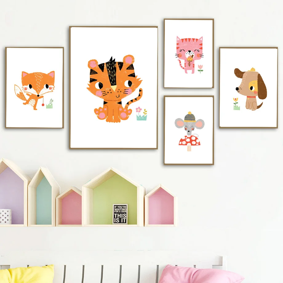 Kreskówkowe obrazki na ścianę  – Baby Nursery Zoo Animals recenzja i cena