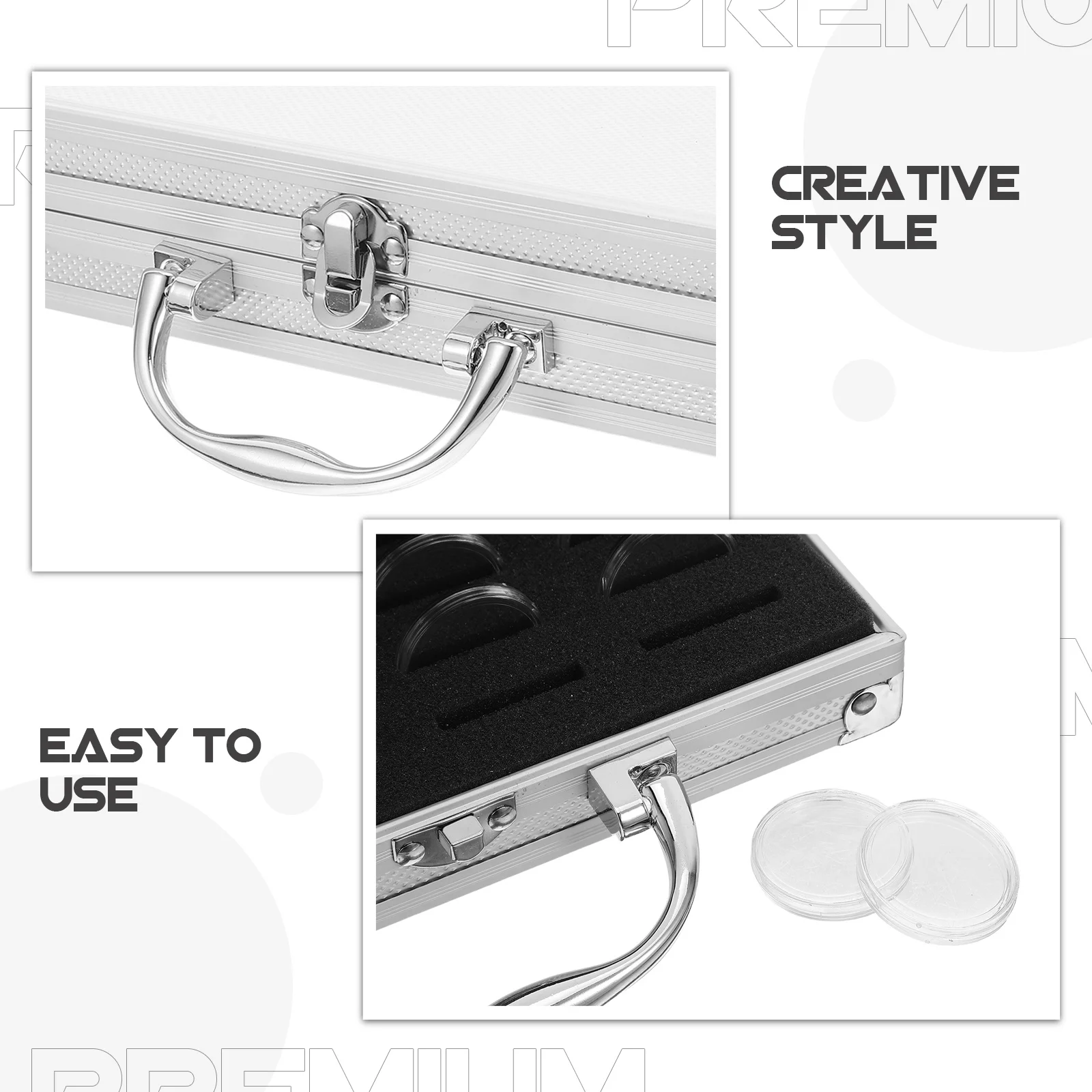 Multi Compartment Coin Storage Case Transparent Metal Box for Organizing Coins Badges and Medals Coin Box