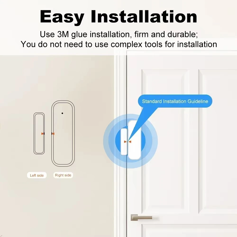 Zigbee 3.0 Tür- und Fenstersensor, Sicherheits-Magnetkontakt-Detektor, APP-Fernalarm für Alexa, Google Home Hub erforderlich – Detail 11