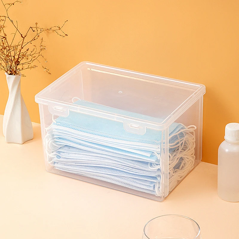 1PC Thickened Mask Storage Box Portable Transparent Flip Drug Storage Box Pill Jewelery Earrings Cosmetics Storage Box Storage image 2